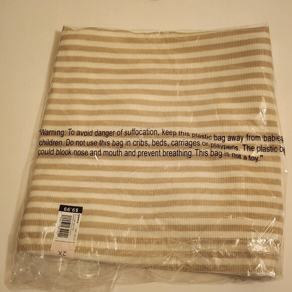 SO Cream Colored High Neck Rib Tank Top - 2X - Picture 3 of 4